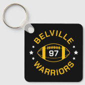 黒と金ゴールドのサッカー選手ジャージー番号写真 キーホルダー (正面)