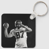 黒と金ゴールドのサッカー選手ジャージー番号写真 キーホルダー (裏面)