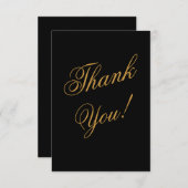 黒と金ゴールドのサンキューカード サンキューカード (正面/裏面)