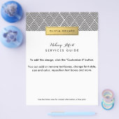 黒と金ゴールドのシェブロンパターン チラシ (シングル)