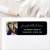 黒と金ゴールドのシニア写真 ラベル (インサイチュ)