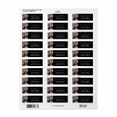 黒と金ゴールドのシニア写真 ラベル (フルシート)