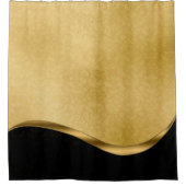 黒と金ゴールドのシャワーカーテン シャワーカーテン (正面)