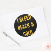 黒と金ゴールドのシールをブリード ラウンドシール (封筒)