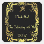 黒と金ゴールドのシール スクエアシール (正面)