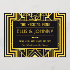 黒と金ゴールドのジオメトリックメニューカード メニュー