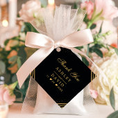 黒と金ゴールドのジオメトリック結婚抽象芸術 フェイバータグ