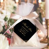 黒と金ゴールドのジオメトリック結婚抽象芸術 フェイバータグ