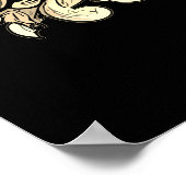 黒と金ゴールドのスカル結婚ゴシックの歓迎サイン ポスター (角)