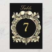 黒と金ゴールドのスカル結婚ゴシックの表番号 (裏面)