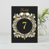 黒と金ゴールドのスカル結婚ゴシックの表番号 (スタンド正面)