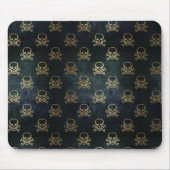 黒と金ゴールドのスカル マウスパッド (正面)