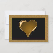 黒と金ゴールドのスクロールアクセント応答カード 出欠カード (裏面)