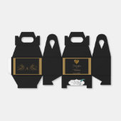 黒と金ゴールドのスクロール結婚式の引き出物ボックス フェイバーボックス (折り畳みなし)