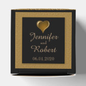 黒と金ゴールドのスクロール結婚式の引き出物ボックス フェイバーボックス (上部)