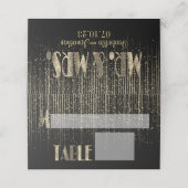 黒と金ゴールドのスターシャワー プレイスカード (外部開封)