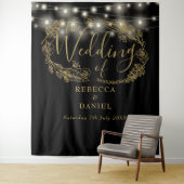 黒と金ゴールドのストリングラ結婚イトの背景 タペストリー (インサイチュ)
