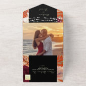 黒と金ゴールドのストリングラ結婚イト オールインワン招待状 (外側)