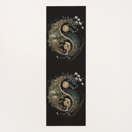 黒と金ゴールドのスピリチュアルインとヤン瞑想 ヨガマット (裏面)