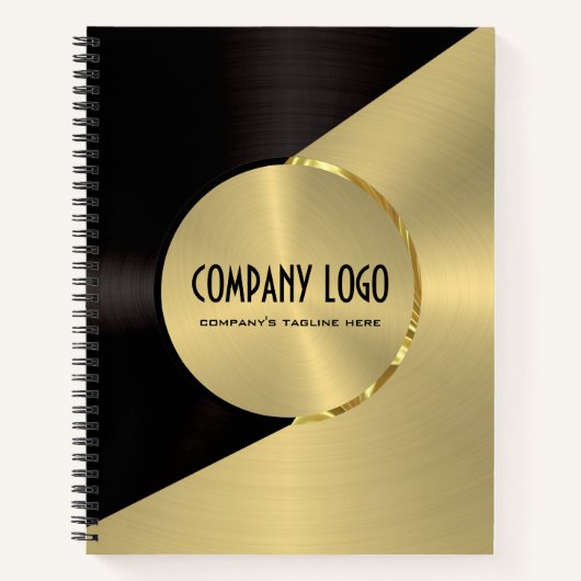 黒と金ゴールドのスフェイクテンレスの外観 ノートブック (正面)