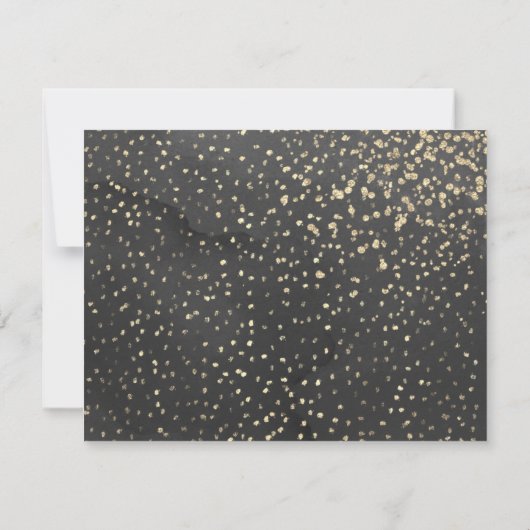 黒と金ゴールドのスプラッ結婚シュ サンキューカード (裏面)