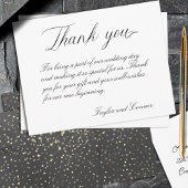 黒と金ゴールドのスプラッ結婚シュ サンキューカード