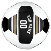 黒と金ゴールドのスポーツジャージーの名前 – CAN EDIT Color サッカーボール (回転)
