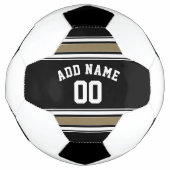 黒と金ゴールドのスポーツジャージーの名前 – CAN EDIT Color サッカーボール (正面)