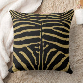 黒と金ゴールドのゼブラ クッション (ブランケット)