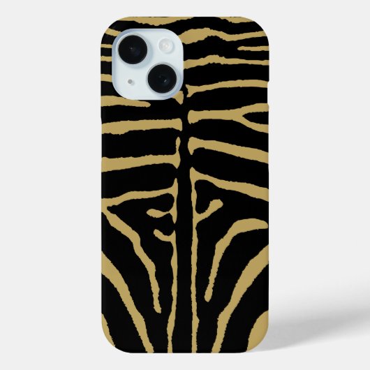 黒と金ゴールドのゼブラ Case-Mate iPhoneケース (裏面)