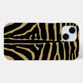 黒と金ゴールドのゼブラ Case-Mate iPhoneケース (裏面 (横))