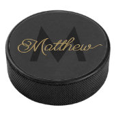 黒と金ゴールドのタイポグラフィ名前の追加&モノグラムメンズ アイスホッケーパック (3/4)