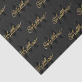 黒と金ゴールドのタイポグラフィ名前の追加&モノグラムメンズ 薄葉紙 (詳細)