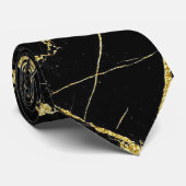 黒と金ゴールドのタイ ネクタイ (ロール)