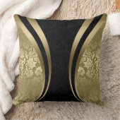 黒と金ゴールドのダイナミックストライプのマスク クッション (ブランケット)