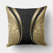 黒と金ゴールドのダイナミックストライプのマスク クッション (裏面)