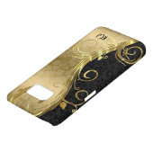 黒と金ゴールドのダマスクと金ゴールドの渦巻き Case-Mate SAMSUNG GALAXYケース (下部)