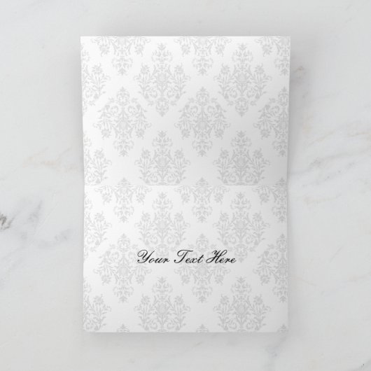 黒と金ゴールドのダマスクウェディング招待状 招待状 (内部)