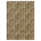 黒と金ゴールドのダマスクパターン テーブルクロス (正面)