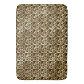 黒と金ゴールドのダマスクパターン バスマット (正面縦)