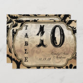 黒と金ゴールドのダマスク渦巻き表の番号 ポストカード (正面/裏面)