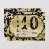 黒と金ゴールドのダマスク渦巻き表の番号 ポストカード (正面/裏面)