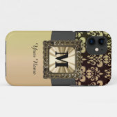 黒と金ゴールドのダマパーソナライズされたスク Case-Mate iPhoneケース (裏面(横))