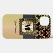 黒と金ゴールドのダマパーソナライズされたスク Case-Mate iPhoneケース (裏面 (横))