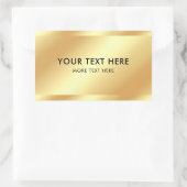 黒と金ゴールドのテンプレートのカスエレガントタマイズモダン可能 長方形シール (バッグ)