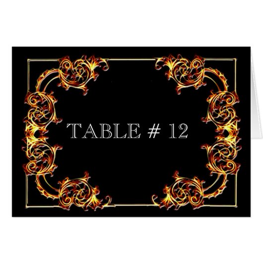 黒と金ゴールドのテーブル結婚番号のイベント (正面横)