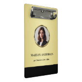 黒と金ゴールドのデザイン、ロゴ、または金ゴールドの円の写真、 ミニクリップボード (アングル)