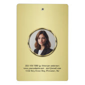 黒と金ゴールドのデザイン、ロゴ、または金ゴールドの円の写真、 ミニクリップボード (裏面)