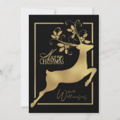 黒と金ゴールドのトナカイのクリスマスの願い シーズンカード