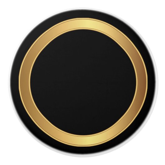 黒と金ゴールドのトリム セラミックノブ (正面)